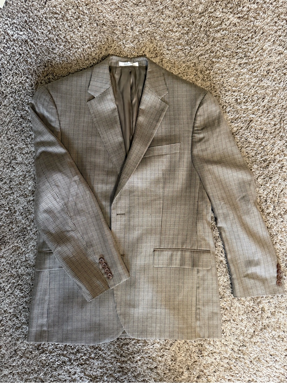 Ralph Lauren Brown/Beige Houndstooth Sport Coat 40R